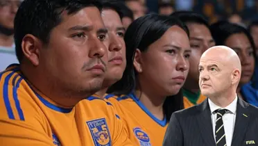 Aficionados de Tigres lamentando la decisión de la FIFA Foto: Grox y Escudoteca