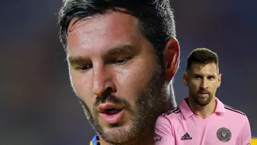 André Pierre Gignac y Lionel Messi Foto: Tigres UANL y MLS