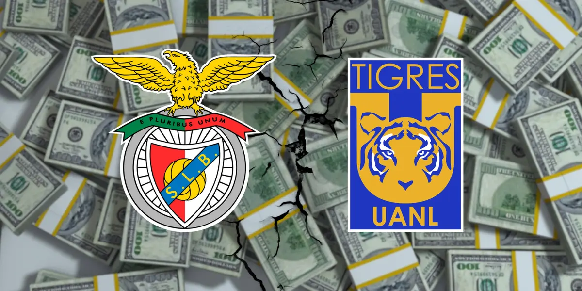 Benfica y Tigres UANL Foto: Escudoteca y Pexels