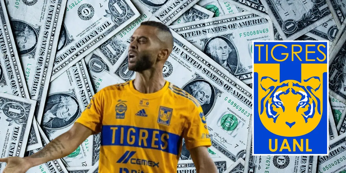 Carioca con el escudo de Tigres/FOTO: Fútbol Total