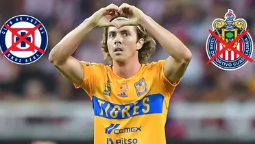 Córdova con escudos de Chivas y Cruz Azul/FOTO: Récord