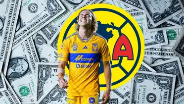 Córdova con Tigres y escudo del América/FOTO: Lado