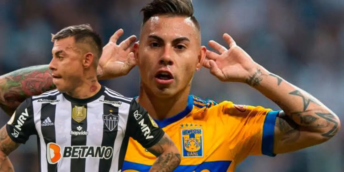 Edu Vargas con Mineiro y con Tigres/FOTO: MSN