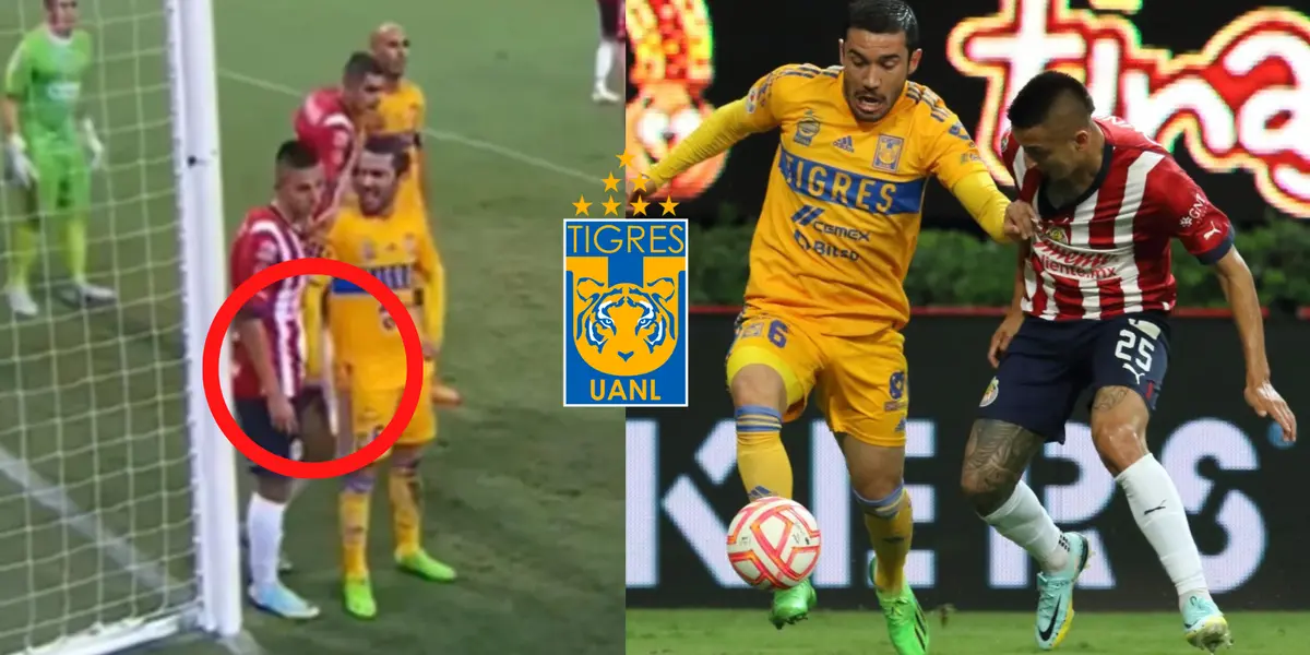 El jugador de Tigres fue sorprendido por las cámaras de la transmisión