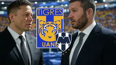 Elon Musk y André Pierre Gignac Foto: Creada con Grok y Escudoteca