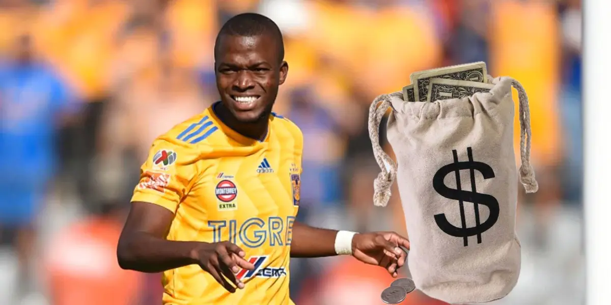 Enner con Tigres y bolsa de dinero/FOTO: Fútbol Total