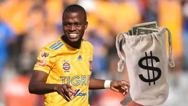 Enner con Tigres y bolsa de dinero/FOTO: Fútbol Total