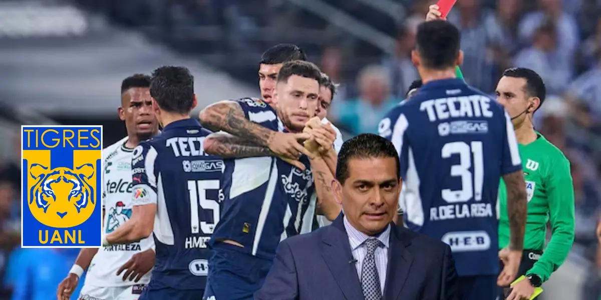 Expulsión de Ocampos , escudo de Tigres y Ramos Rizo/FOTO: Diario Deportivo Más