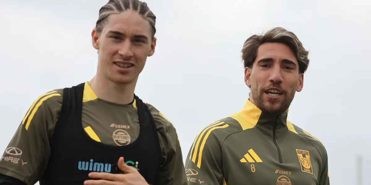 Flores y Gorriarán en el entrenamiento universitario / Foto: @TigresOficial