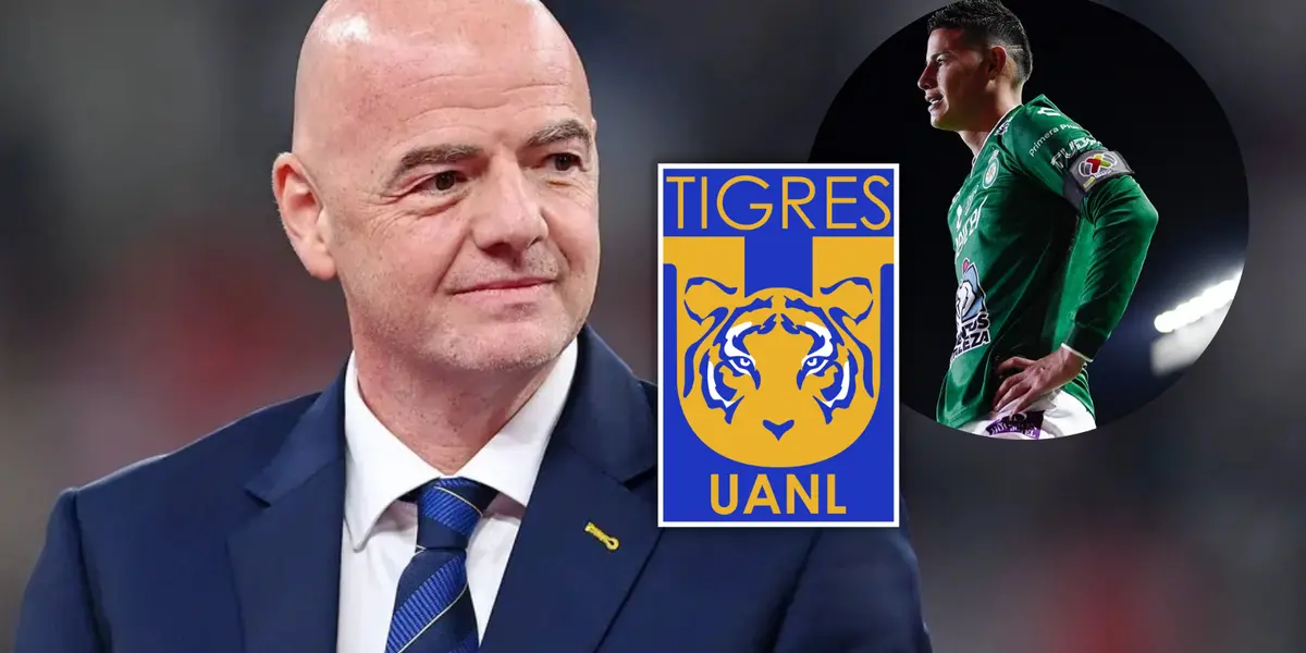 Gianni Infantino y James Rodríguez Foto: FIFA, Club León y Escudoteca