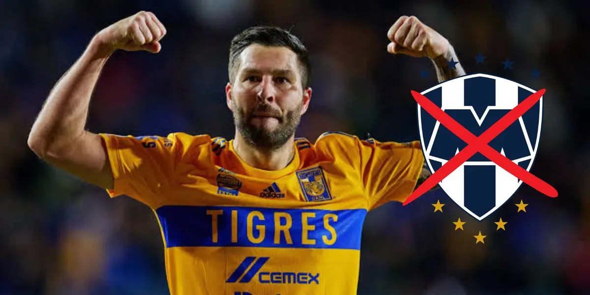 Gignac con escudo de Rayados/FOTO: Esto