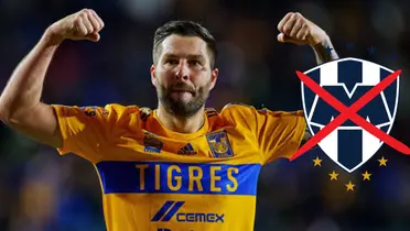 Gignac con escudo de Rayados/FOTO: Esto