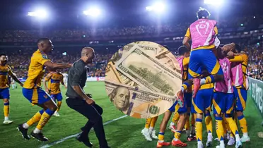 Guido Pizarro celebrando con los jugadores de Tigres Foto: Tigres UANL y Pexels