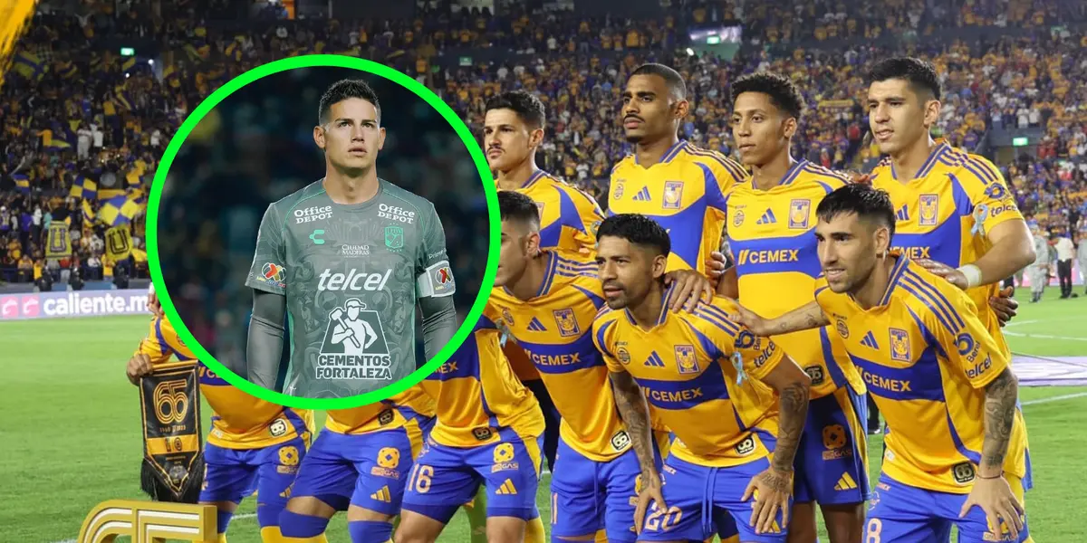 James Rodríguez y Club Tigres Foto: Club León y Tigres UANL