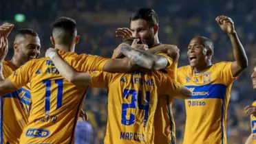 Jugadores de Tigres festejando/FOTO: Yahoo noticias