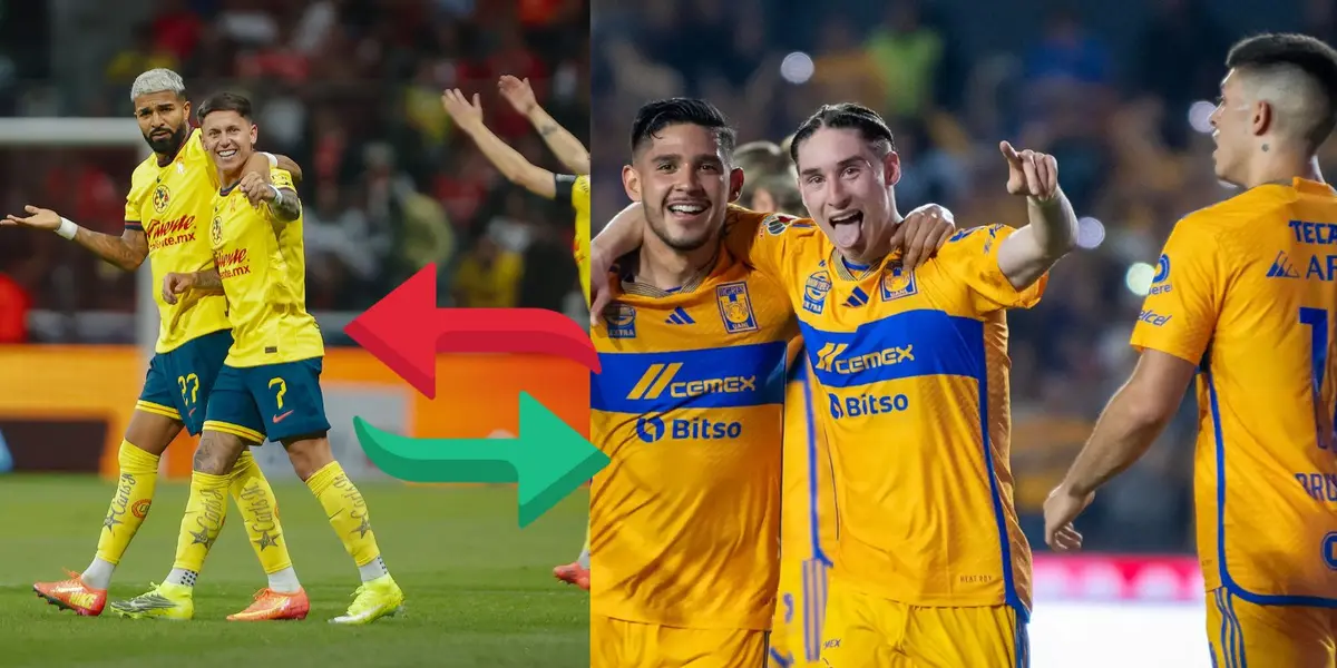 Jugadores de Tigres y América/FOTO: X América