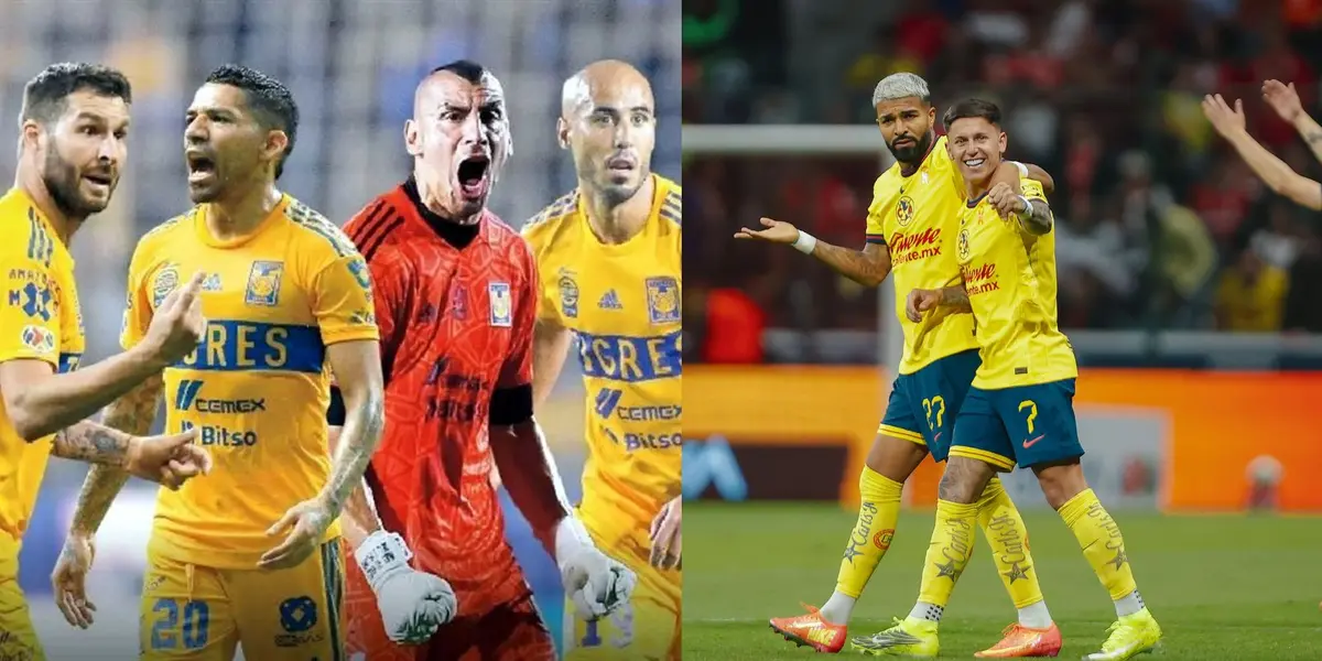 Jugadores de Tigres y de América/FOTO: x América