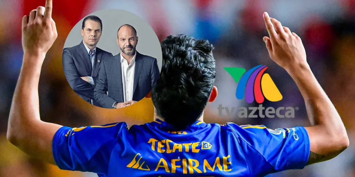 Luis García y Cristian Martinoli Foto: Captura de X., TV Azteca y Tigres UANL