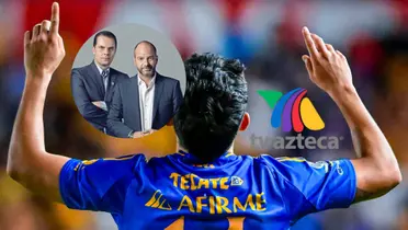 Luis García y Cristian Martinoli Foto: Captura de X., TV Azteca y Tigres UANL