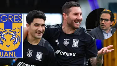 Mauricio Culebro, Nicolás Ibáñez y André Pierre Gignac Foto: Escudoteca y Tigres UANL
