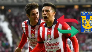 Nene con Chivas y escudo de Tigres/FOTO: Récord