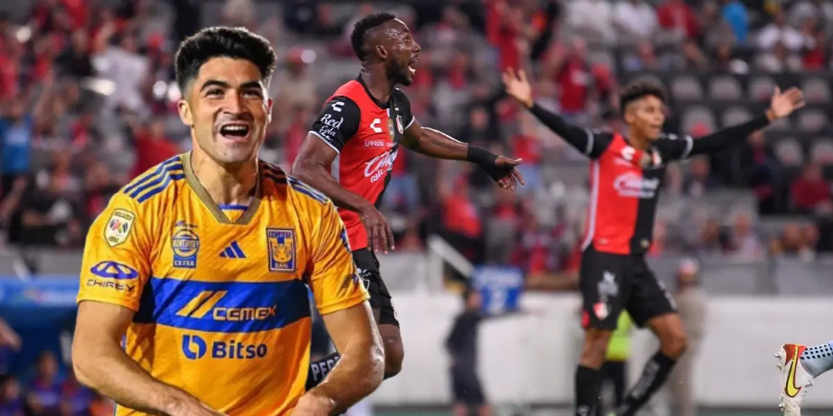 Nico Ibáñez celebrando gol, Atlas de fondo