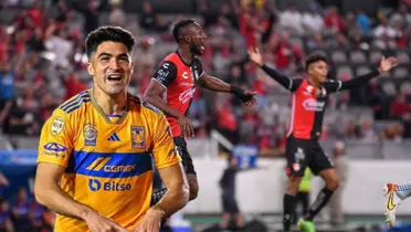 Nico Ibáñez celebrando gol, Atlas de fondo