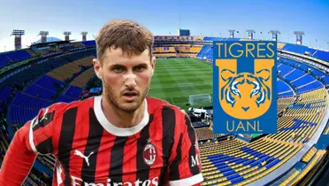 Santi Giménez-Estadio Universitario-Logo de Tigres (FUENTE: Somos Tigres)