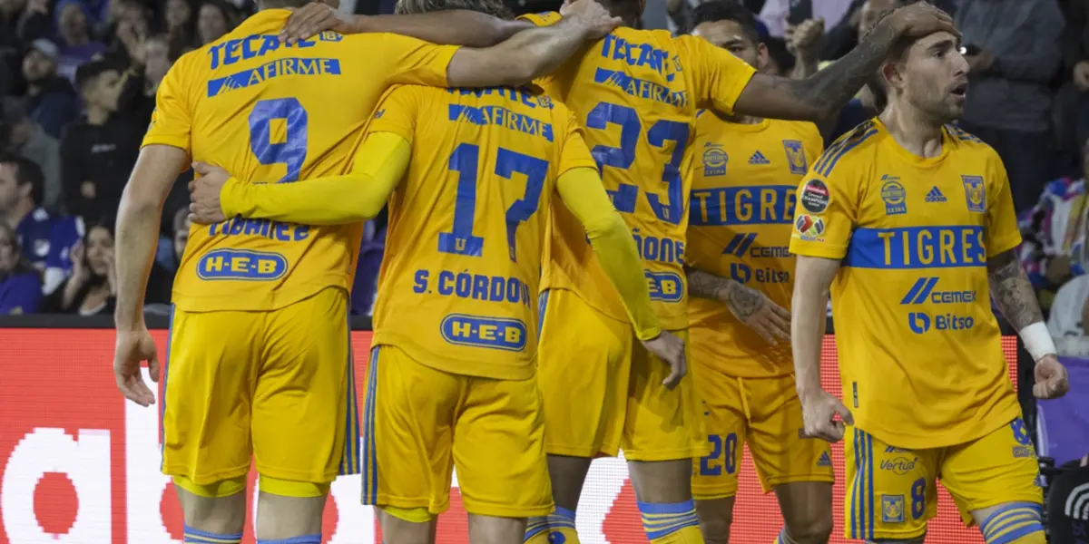 Tigres celebrando gol (FUENTE: TV Azteca)