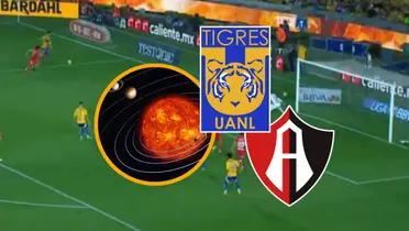 Tigres vs Atlas Foto: Captura de X, Pexels y Escudoteca