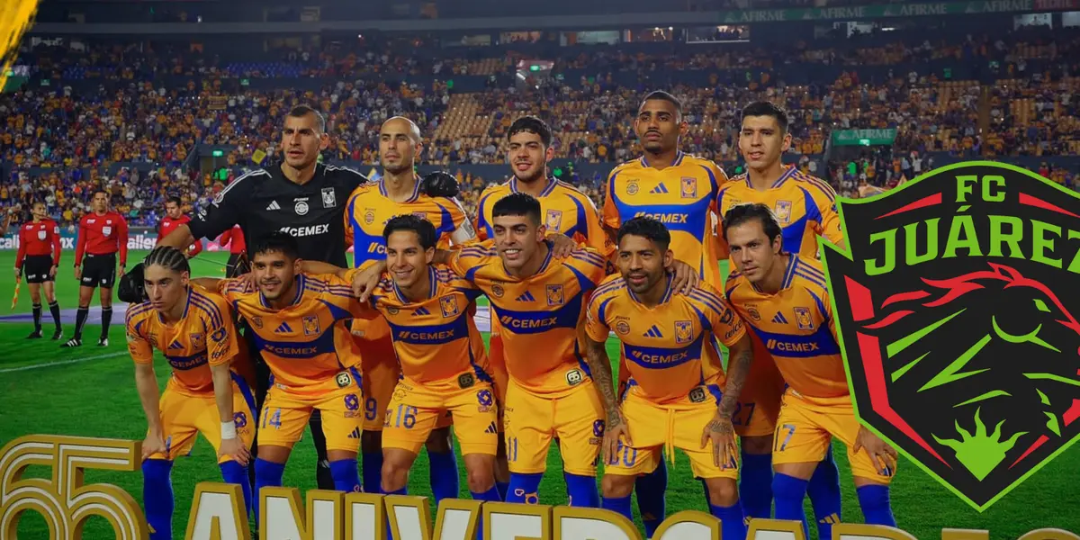 Tigres vs Juárez Foto: Tigres UANL y Escudoteca