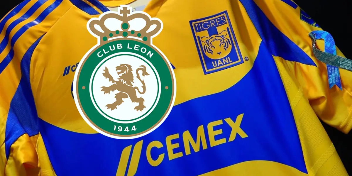 Tigres vs León Foto: Escudoteca y Tigres UANL