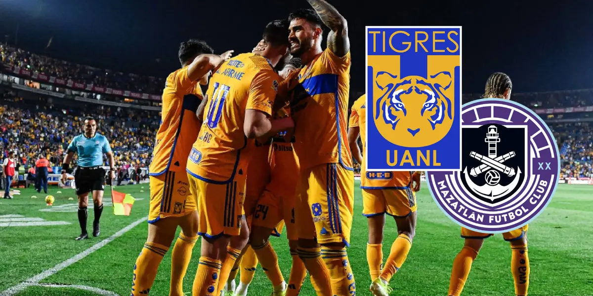 Tigres vs Mazatlán Foto: TV Azteca y Escudoteca