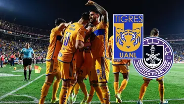 Tigres vs Mazatlán Foto: TV Azteca y Escudoteca