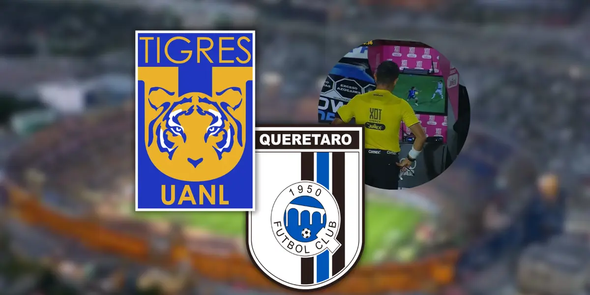 Tigres vs Querétaro Foto: Captura de Fox Deportes y Escudoteca
