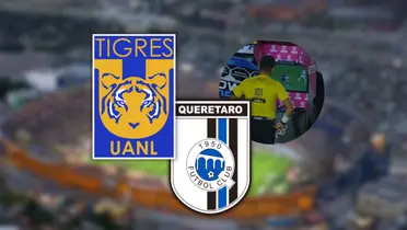 Tigres vs Querétaro Foto: Captura de Fox Deportes y Escudoteca