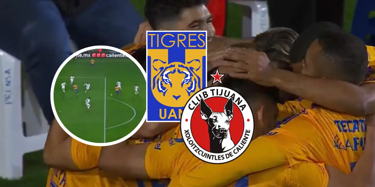 Tigres vs Xolos de Tijuana Foto: Captura de Fox Deportes y Escudoteca