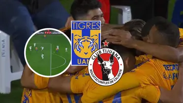 Tigres vs Xolos de Tijuana Foto: Captura de Fox Deportes y Escudoteca