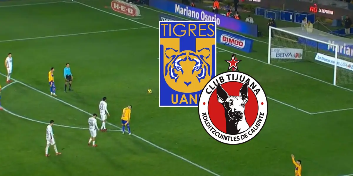 Tigres vs Xolos de Tijuana Foto: Captura de Fox Deportes y Escudoteca