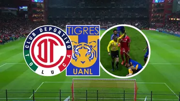 Toluca vs Tigres Foto: Captura de TUDN y Escudoteca
