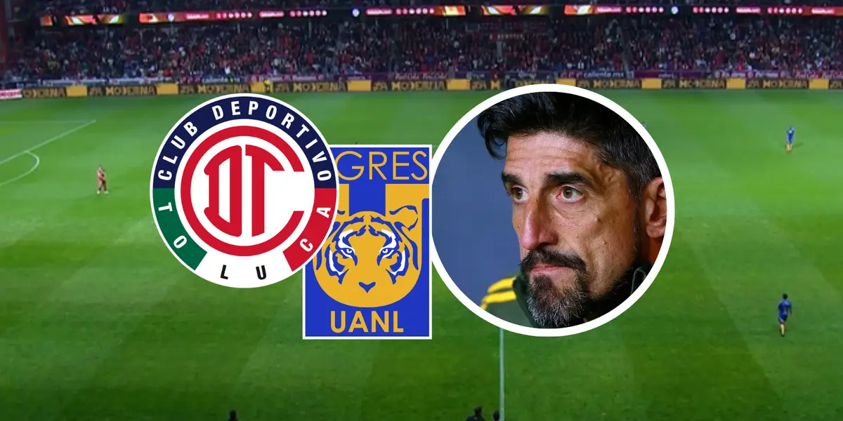 Toluca vs Tigres UANL Foto: Captura de TUDN y Escudoteca