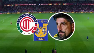 Toluca vs Tigres UANL Foto: Captura de TUDN y Escudoteca