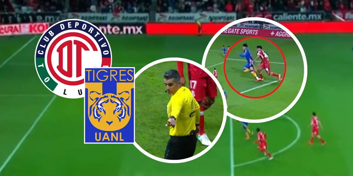 Toluca vs Tigres UANL Foto: Captura de TUDN y Escudoteca